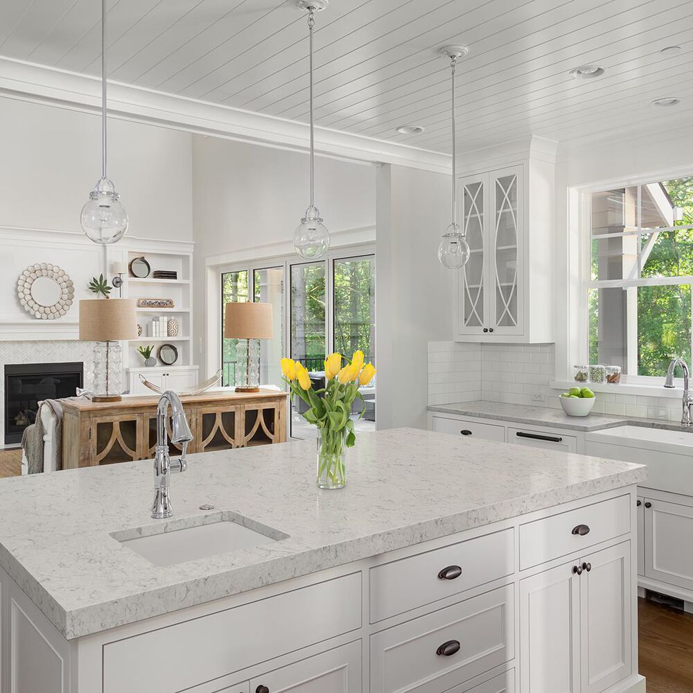NFM Custom Countertops Carrara Mist 3cm Quartz Countertop, , large
