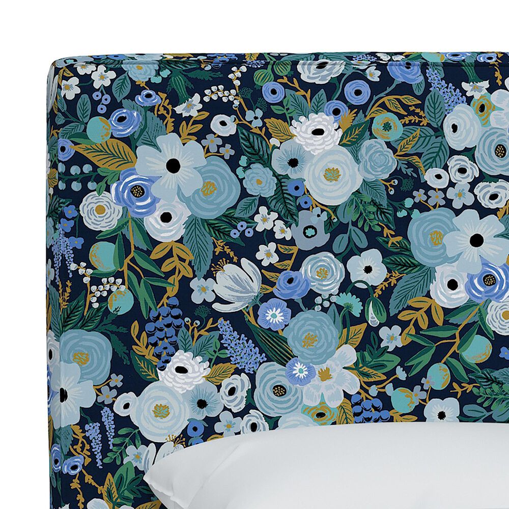 Rifle Paper Co Crafted by Cloth &amp; Company Elly Queen Headboard in Garden Party Blue, , large