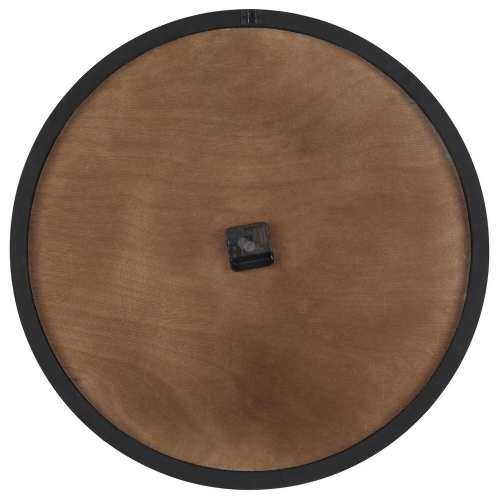 Maple and Jade Line Art Decorative Wall Clock in Oiled White and Black, , large
