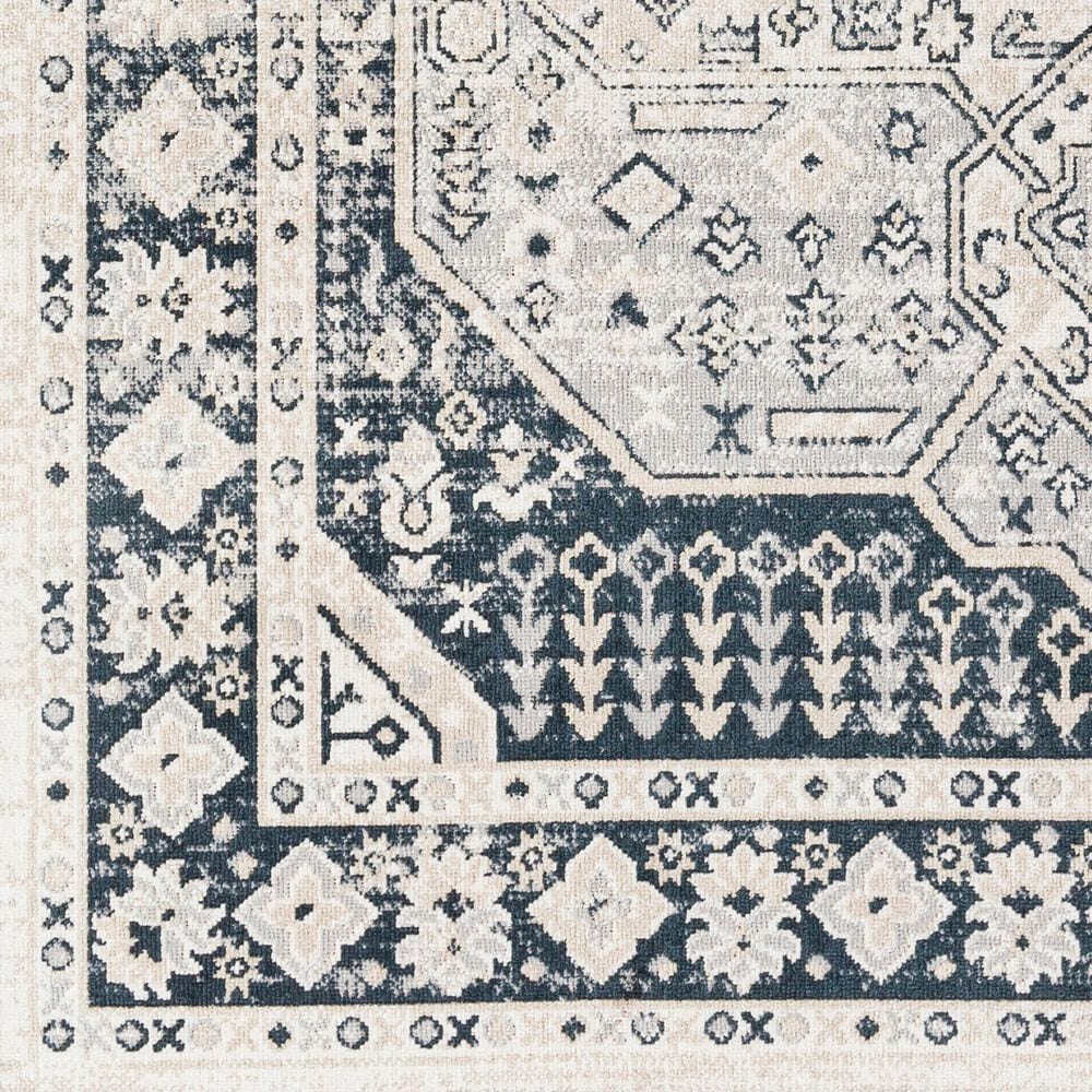 Surya Lavadora 6&#39;7&quot; x 9&#39; Black, Ink Blue, Light Gray, Light Beige and Cream Area Rug, , large