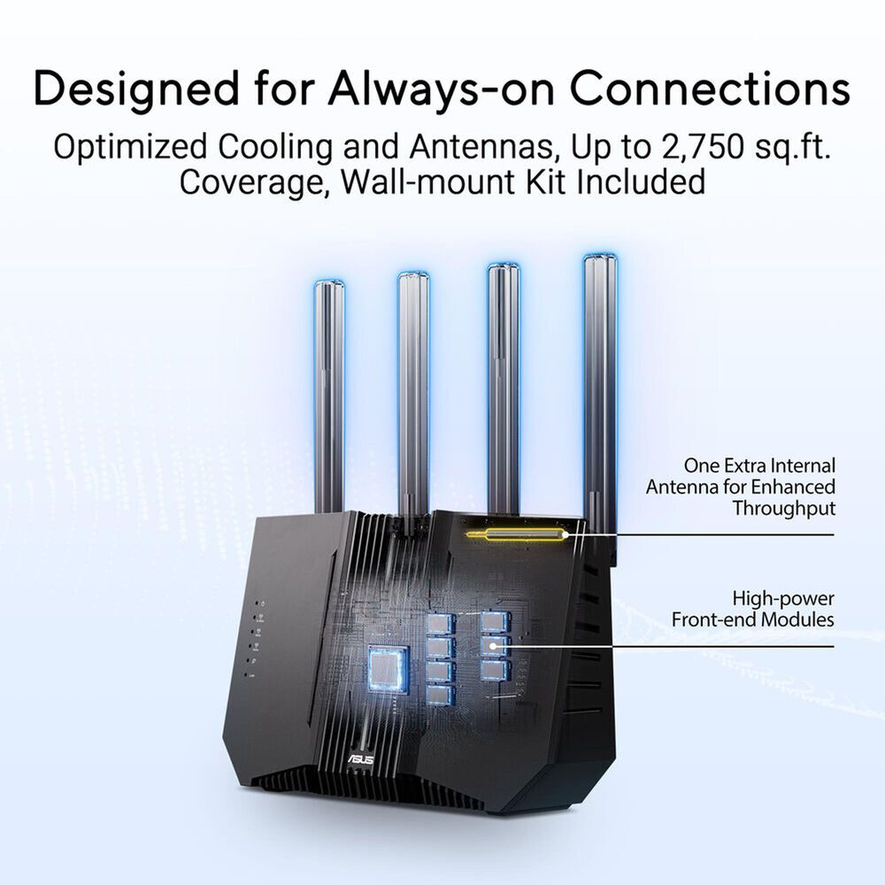 ASUS Wireless Tri-Band BE9700 2.5G/10G Router in Black, , large