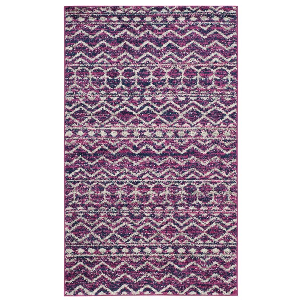 Safavieh Madison MAD606M 3" x 5" Fuchsia and Navy Area Rug, , large