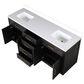 Lexora Home Abbey 72" Double Bathroom Vanity in Black Oak with 2 cm White Quartz Top and Rectangular Sinks, , large