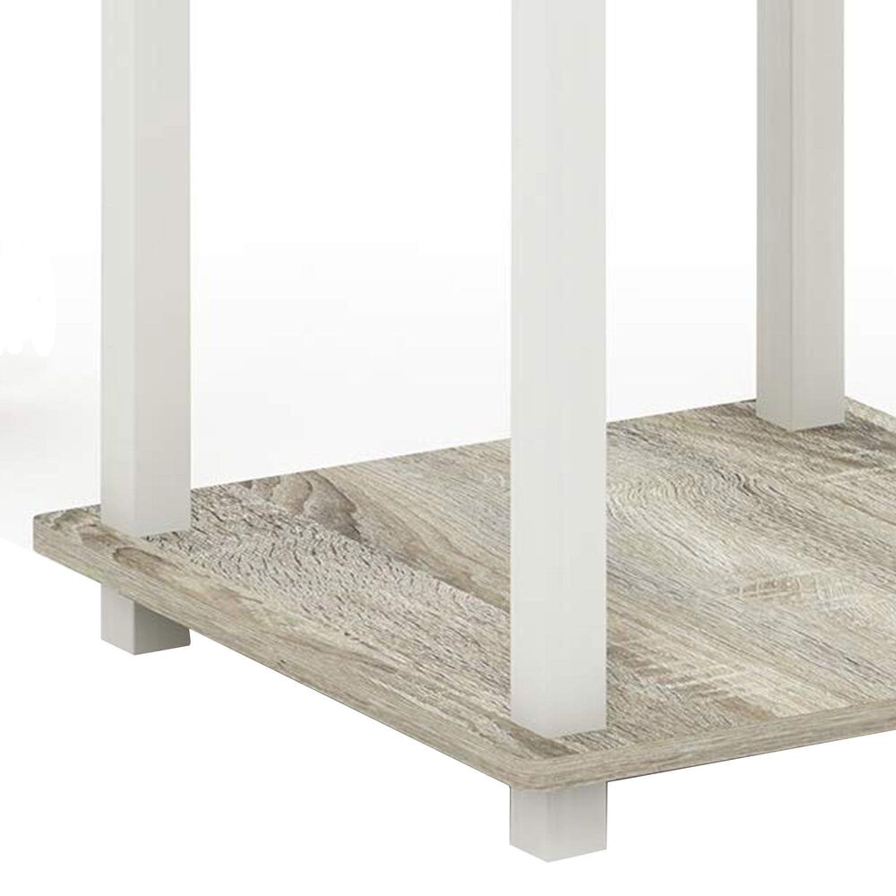 HOMLUX 2-Tier End Table in Sonoma Oak and White (Set of 2), , large