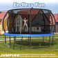 HOMLUX 12" Outdoor Trampoline with Enclosure Net and Ladder in Blue, , large