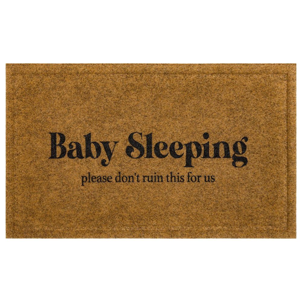 Karastan Bristol Baby Sleeping 1"6" x 2"6" Natural Door Mat, , large