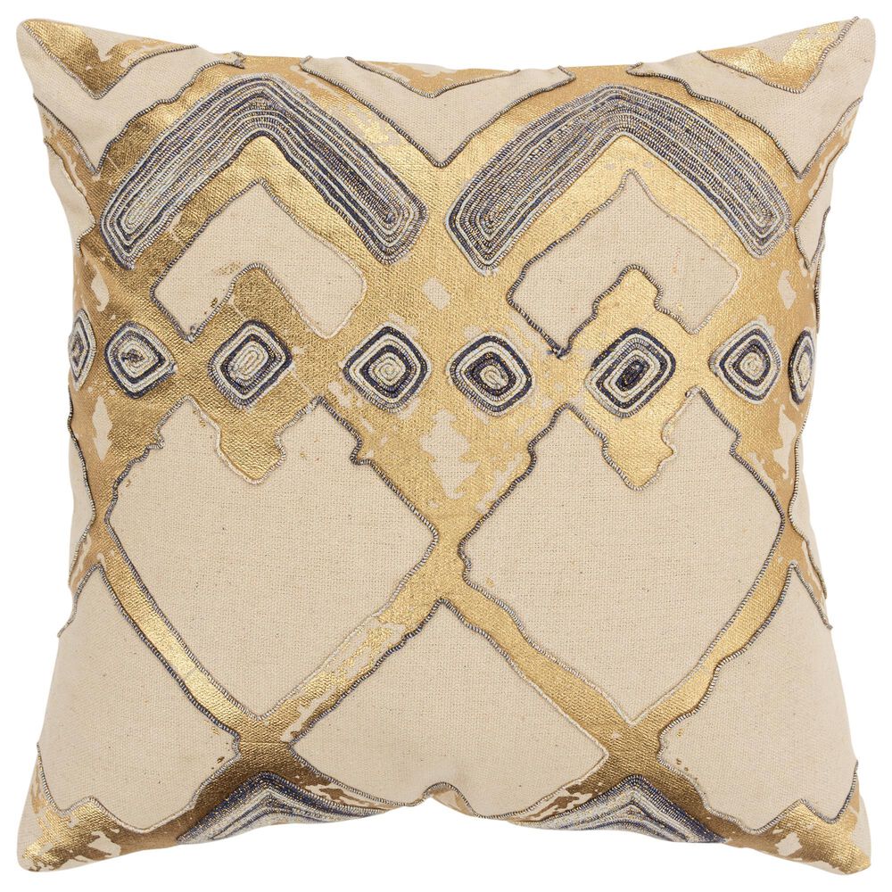 Rizzy Home Geometric 20" Down Filled Pillow in Natural, , large