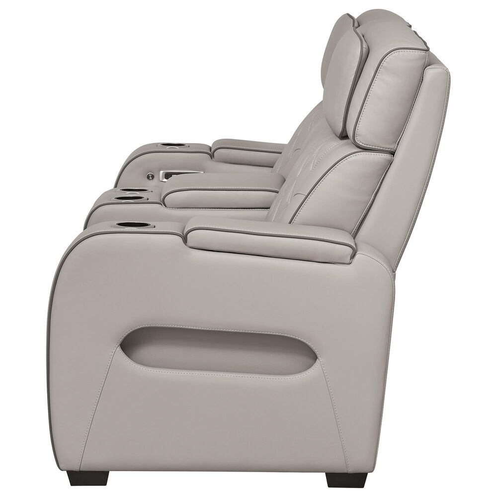 Ashley Boyington Power Reclining Loveseat with Console in Gray, , large