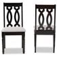 Baxton Studio Cherese Side Chair with Grey Cushion in Dark Brown (Set of 2), , large