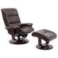 Simeon Collection Leather Swivel Recliner and Ottoman in Robust Brown, , large