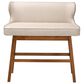 Baxton Studio Gradisca Bar Bench Banquette with Light Beige Cushion in Dark Walnut, , large