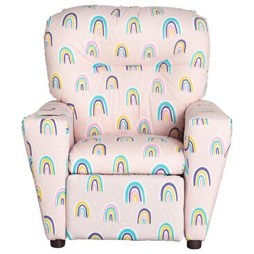 Brazil Tween Kids Recliner in Rainbow Bella with Cupholder, , large