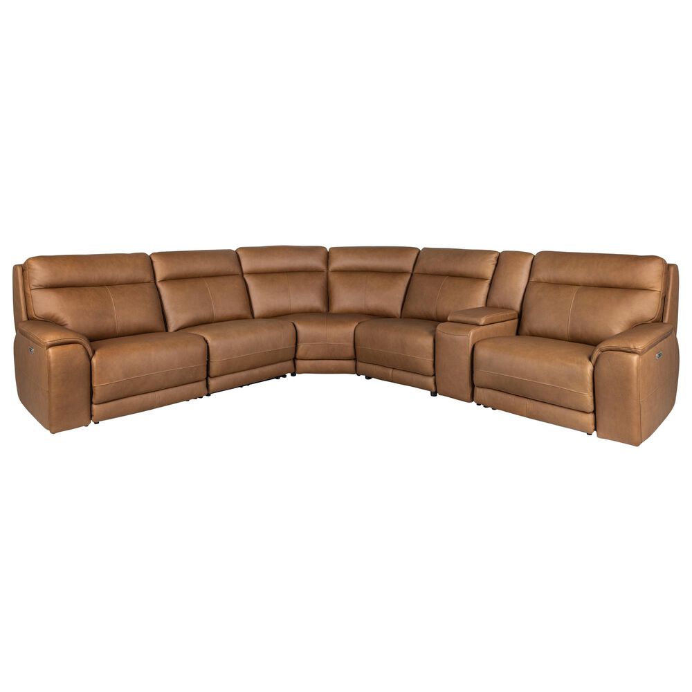 Simon Li 6-Piece Leather Power Reclining Sectional, , large