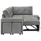 Coaster Roanne Fabric Upholstered Sleeper Sectional Sofa Grey, , large