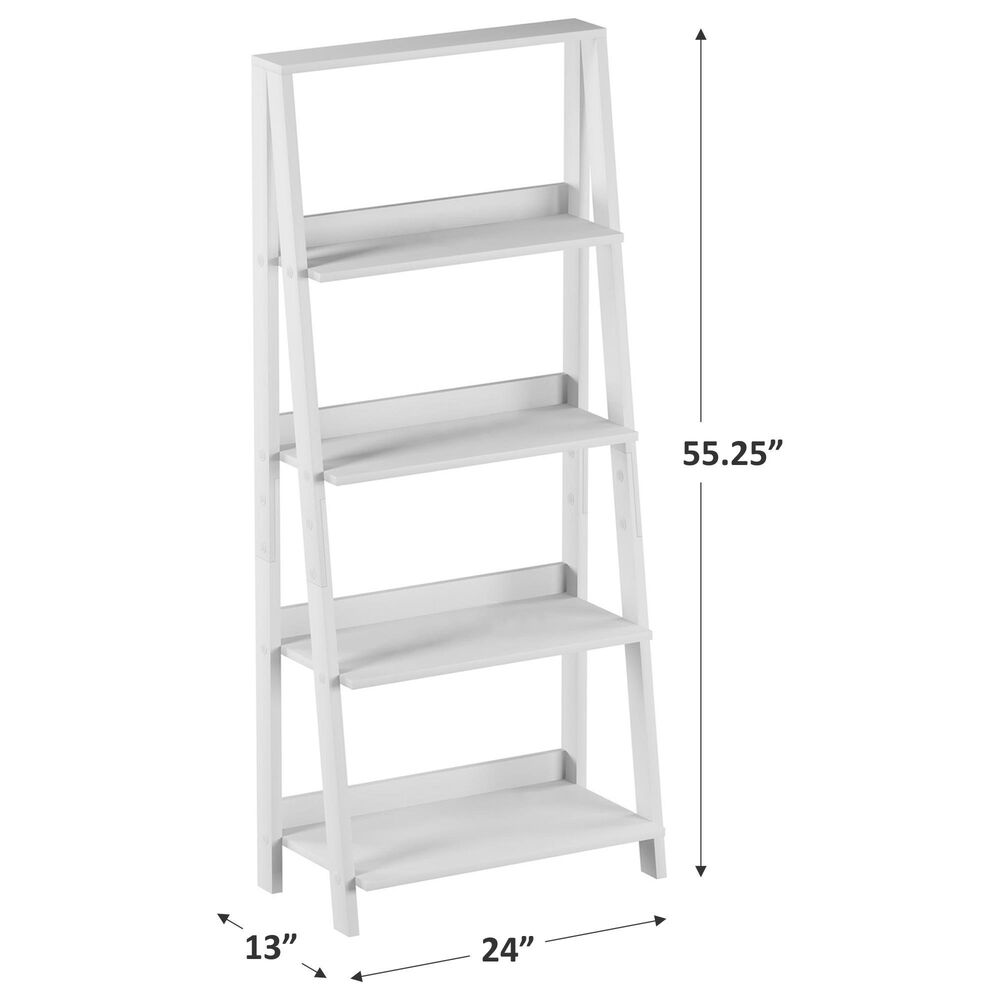 Timberlake Hastings Home 4-Shelf Ladder Bookcase in White, , large