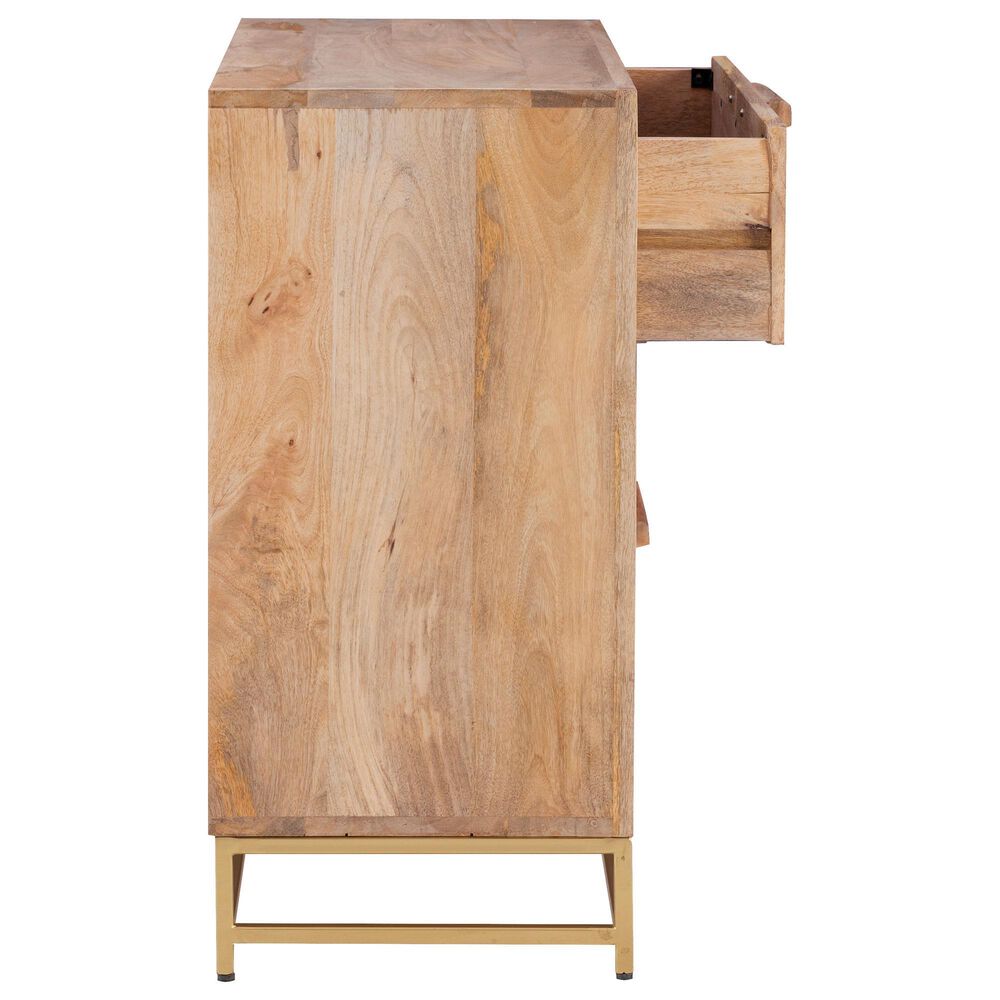 Linon Home Decor Janie 3-Drawer Cabinet in Natural and Gold, , large