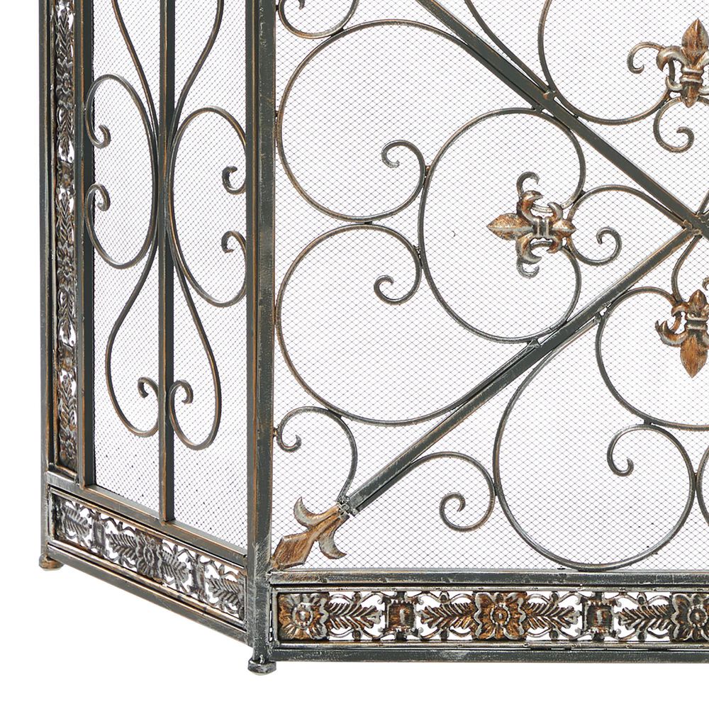 Maple and Jade 52&quot; x 31&quot; Fireplace Screen in Black, , large
