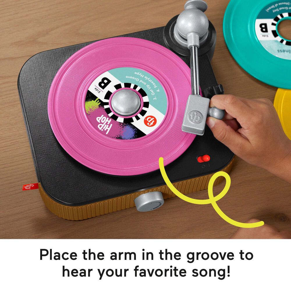 Fisher Price Rockin&#39; Record Player Musical Toy for Preschool Pretend Play, , large