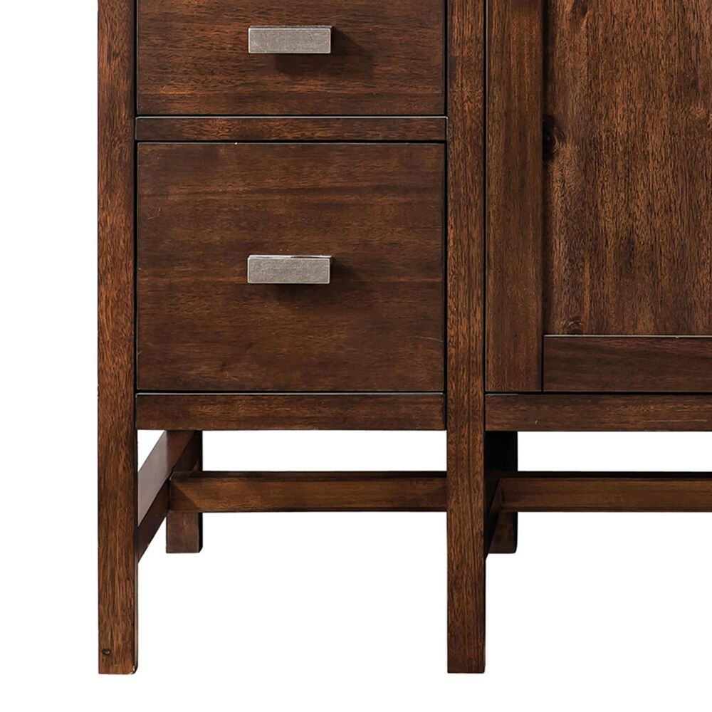 James Martin Vanities Addison 60&quot; Single Bathroom Vanity in Mid Century Acacia with 3 cm Ethereal Noctis Quartz Top and Rectangular Sink, , large
