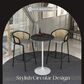 Leisuremod LeisureMod Verve Collection Modern Bar Height Table White Base with 27 Round Black Marbelized MDF Top, , large