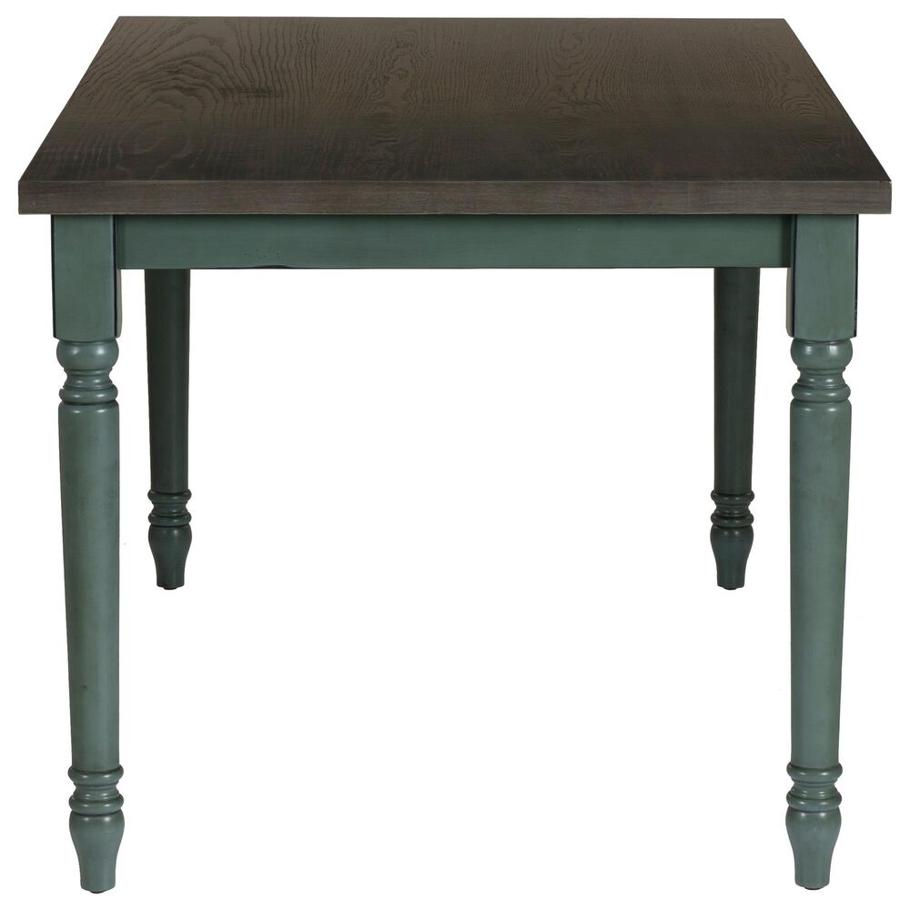 Linon Home Decor Willow Dining Table in Burnished Smoke and Teal - Table Only, , large
