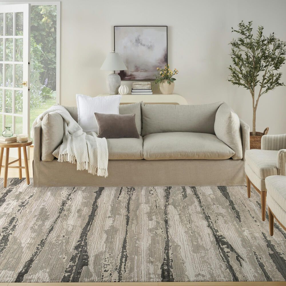 Nourison Sustainable Trends SUT03 7&#39;10&quot; x 9&#39;10&quot; Ivory and Multicolor Area Rug, , large