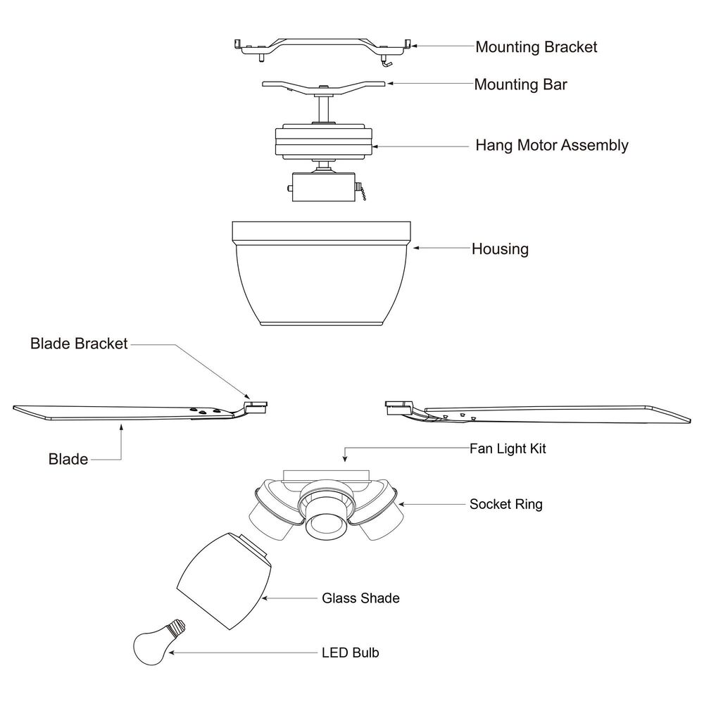 Vaxcel Brayton 52" LED Ceiling Fan in White, , large