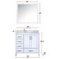 Lexora Home Jacques 36" Right Offset Single Bathroom Vanity in White with 2 cm White Carrara Marble Top and Rectangular Sink, , large