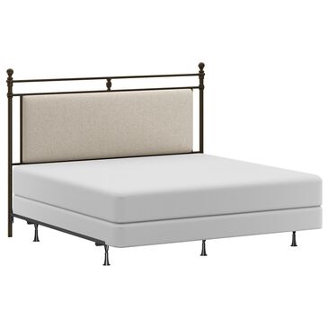 Richlands Furniture Ashley King Poster Panel Metal and Upholstered Bed in Brown and Rustic Brown, , large