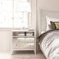 Vantage Mezzanine 3 Drawer Mirrored Nightstand in Dove Gray, , large