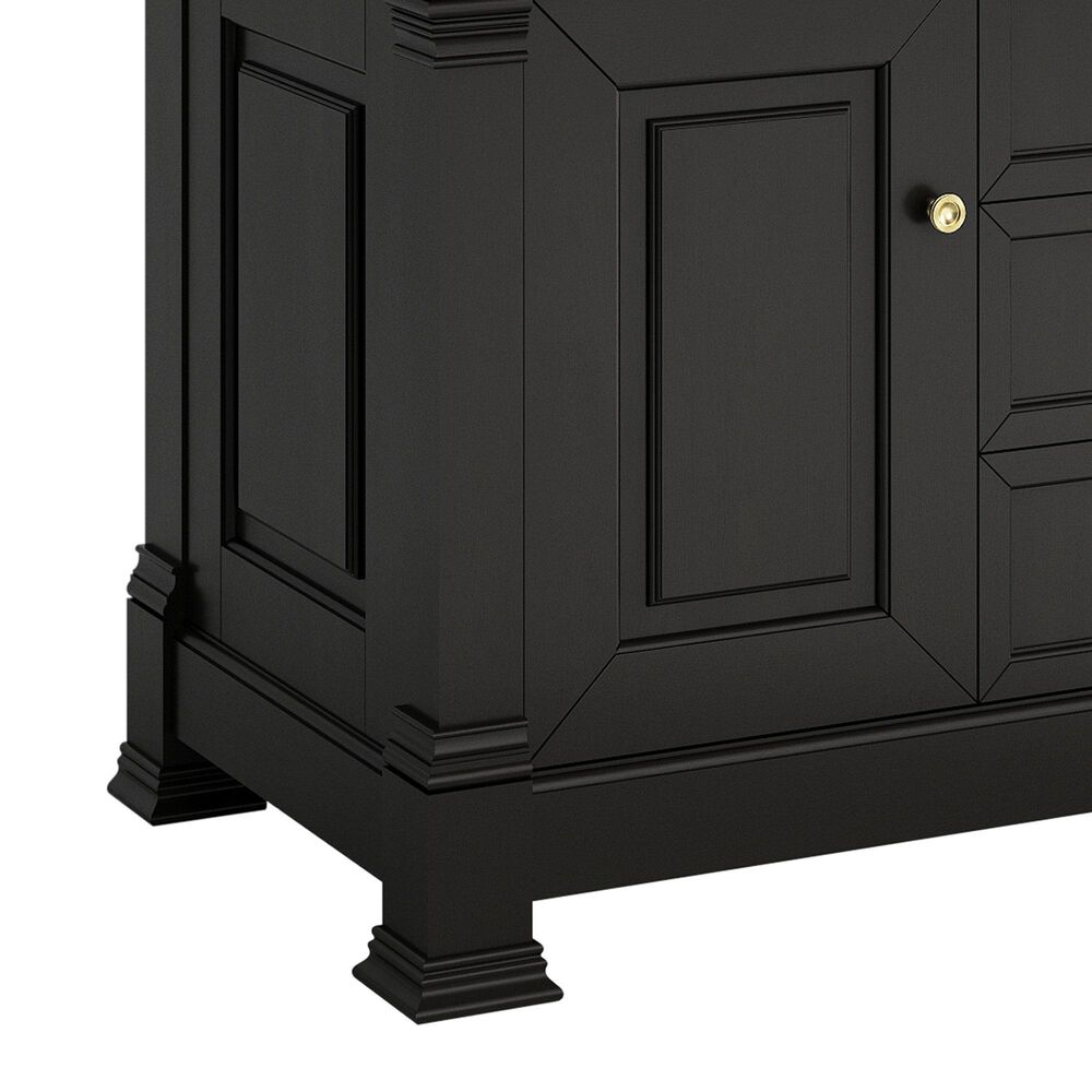 James Martin Vanities Brookfield 36&quot; Single Bathroom Vanity in Black Onyx with 3 cm White Zeus Quartz Top and Rectangular Sink, , large