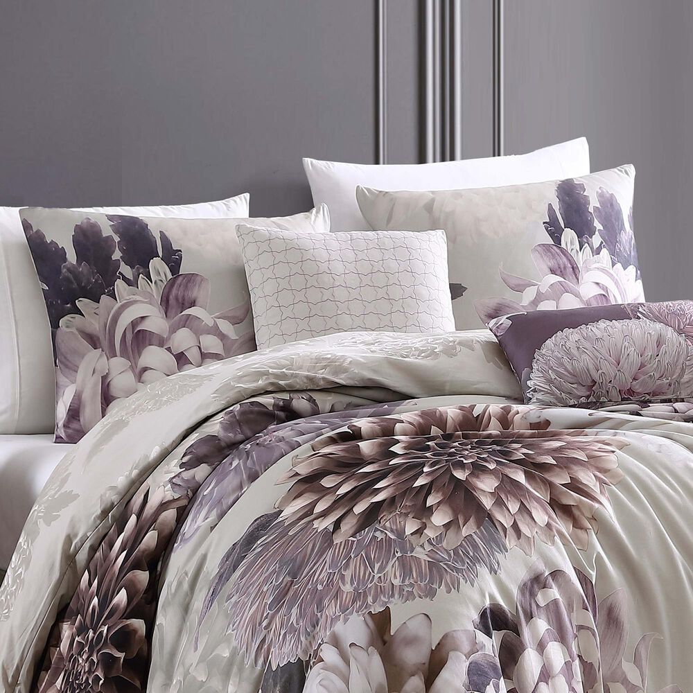 BEBEJAN Dahlia 5-Piece Reversible King Comforter Set in Purple, , large