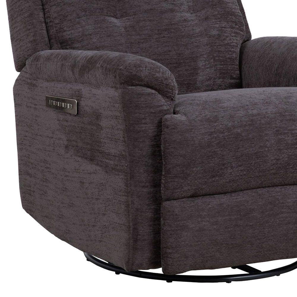 Flexsteel Sophisticated Power Swivel Gliding Recliner with Power Headrest and Lumbar in Steel, , large