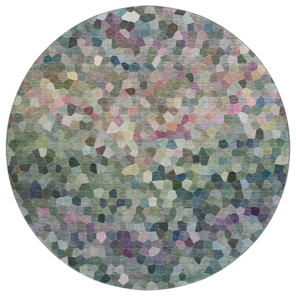 Dalyn Rug Company Kaleidoscope Cactus 8" Round Indoor/Outdoor Area Rug, , large
