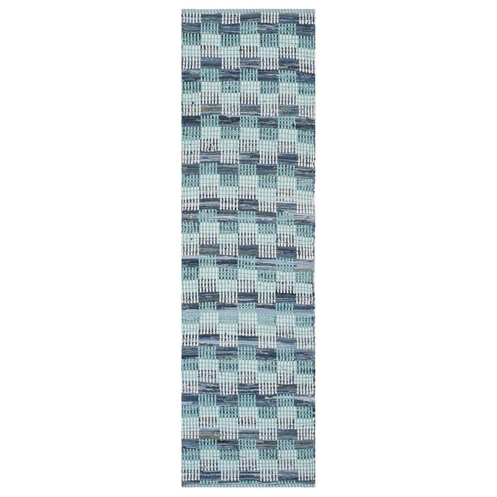 Safavieh Montauk Geometric 2"3" x 6" Turquoise and Multicolor Runner, , large