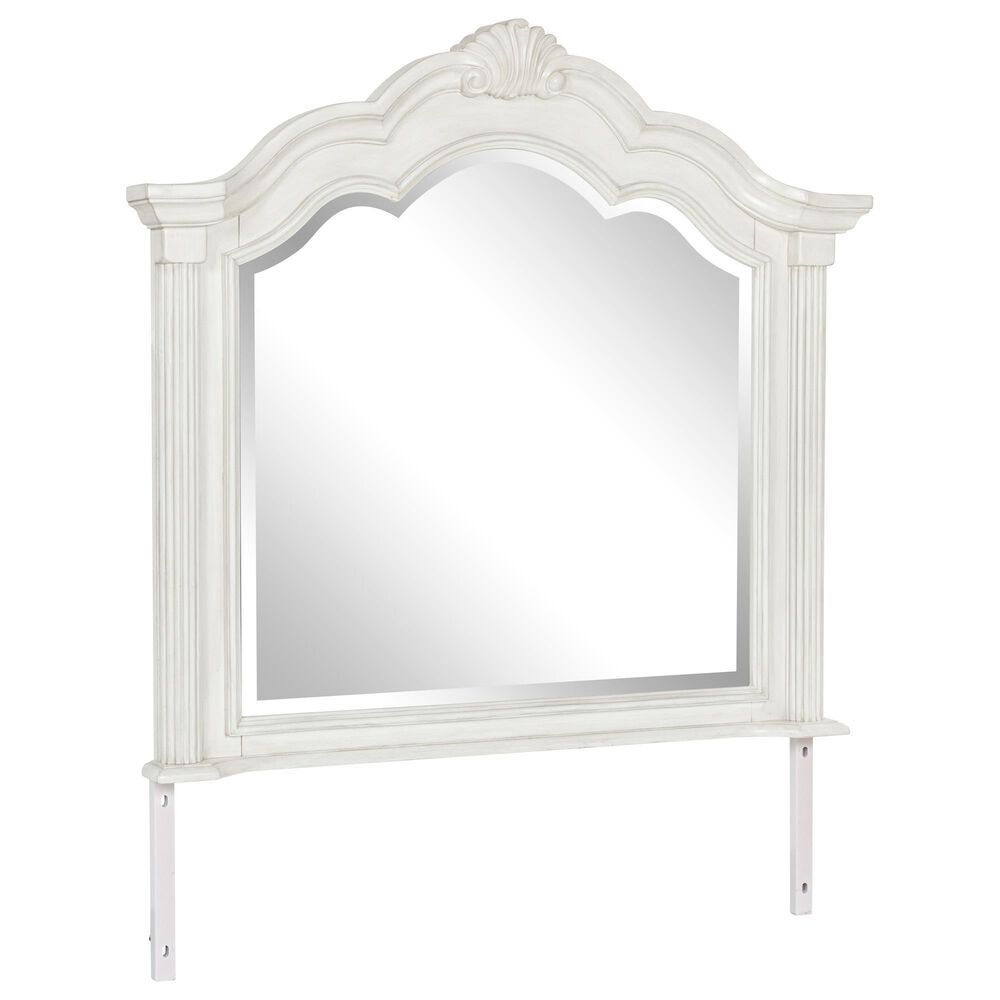 Ashley Montelaine Bedroom Mirror in Antiqued White, , large