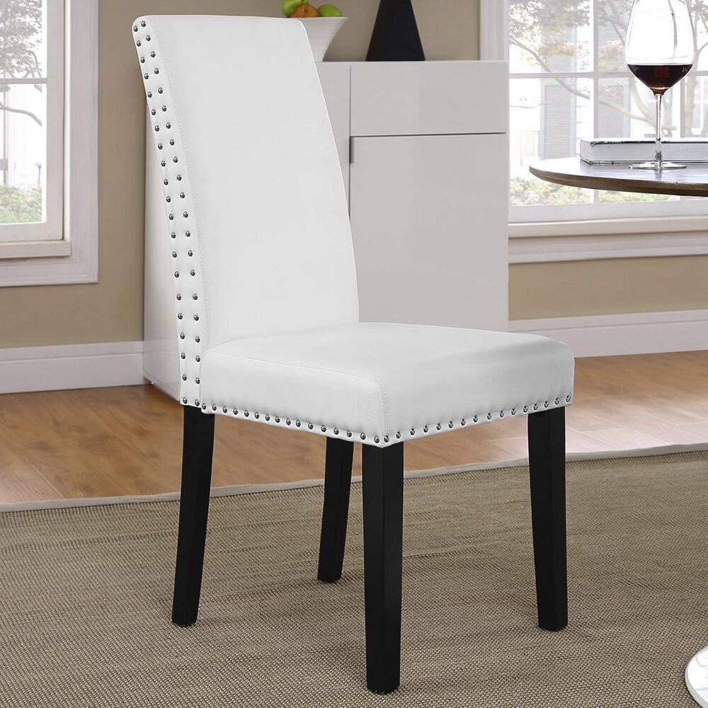 Modway Parcel Dining Vinyl Side Chair in White, , large