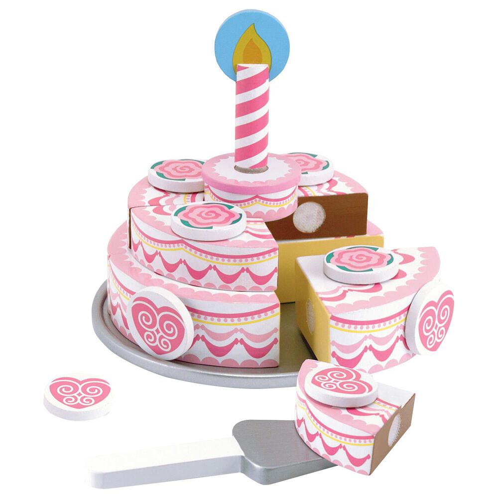 Melissa & Doug Triple Layer Party Cake Wooden Play Food, , large