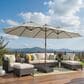 HOMLUX 15" Double-Sided Outdoor Market Umbrella with Sandbag Base and White LED Beads in Light Gray, , large