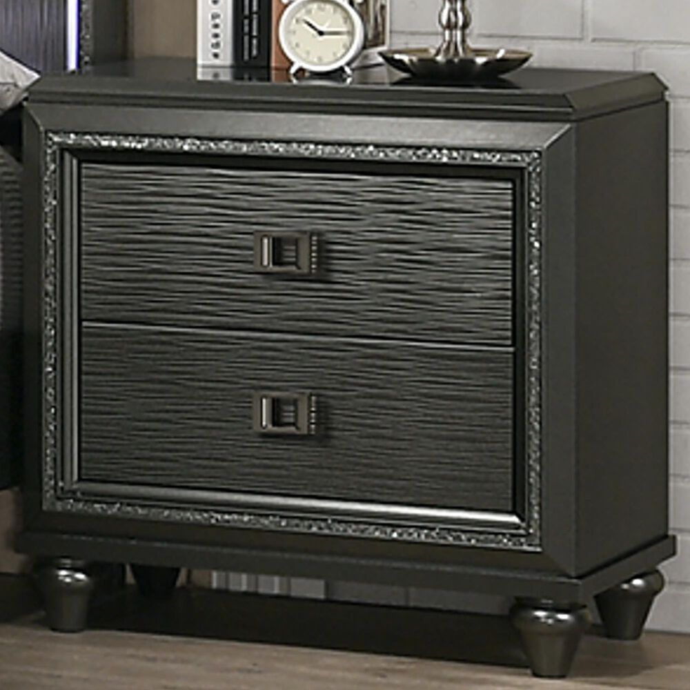 Mayberry Hill Moonstone 2 Drawer Nightstand with USB in Grey, , large