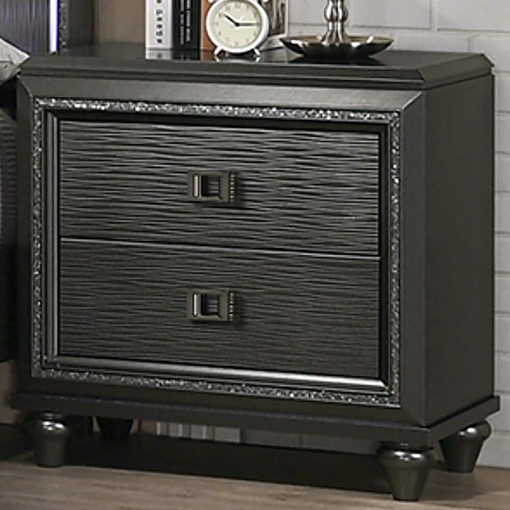 Mayberry Hill Moonstone 2 Drawer Nightstand with USB in Grey, , large