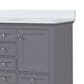Lexora Home Dukes 48" Double Bathroom Vanity in Dark Grey with 2 cm White Quartz Top and Rectangular Sinks, , large