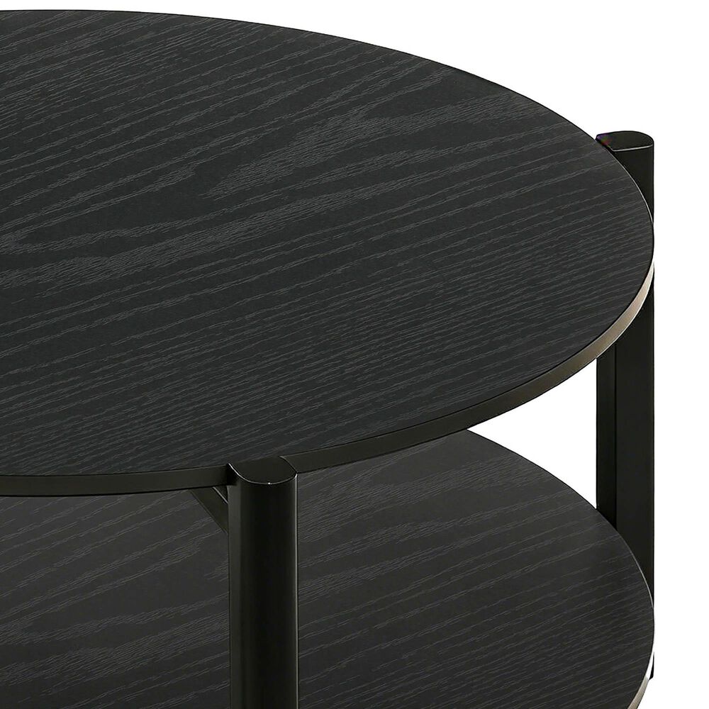 Furniture of America Elovier Coffee Table with Open Shelf in Black, , large