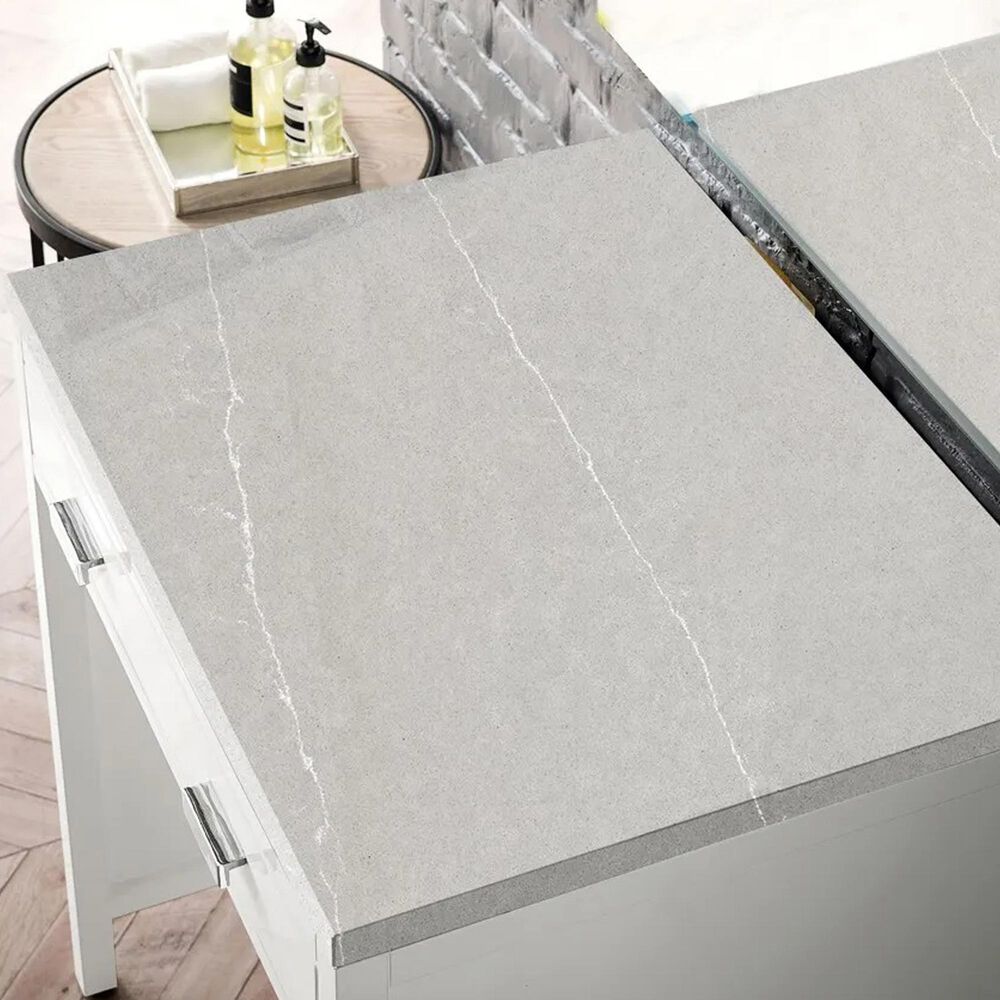 James Martin Vanities Addison 30" Makeup Vanity in Glossy White with 3 cm Eternal Serena Quartz Top, , large