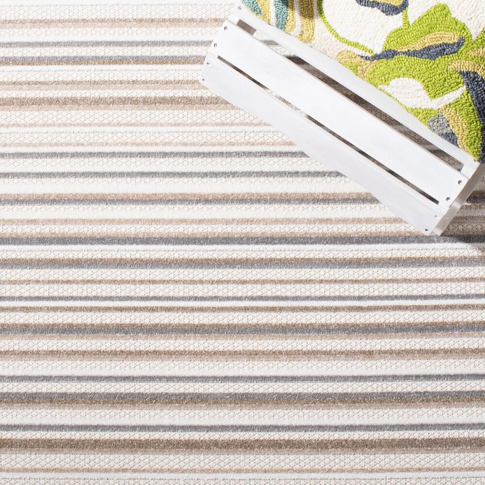 Safavieh Cabana CBN323B 4&#39;5&quot; x 6&#39;5&quot; Ivory and Grey Indoor/Outdoor Area Performance Rug, , large