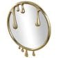 Maple and Jade Metal Abstract Drip Wall Mirror with Melting Designed Frame in Gold, , large