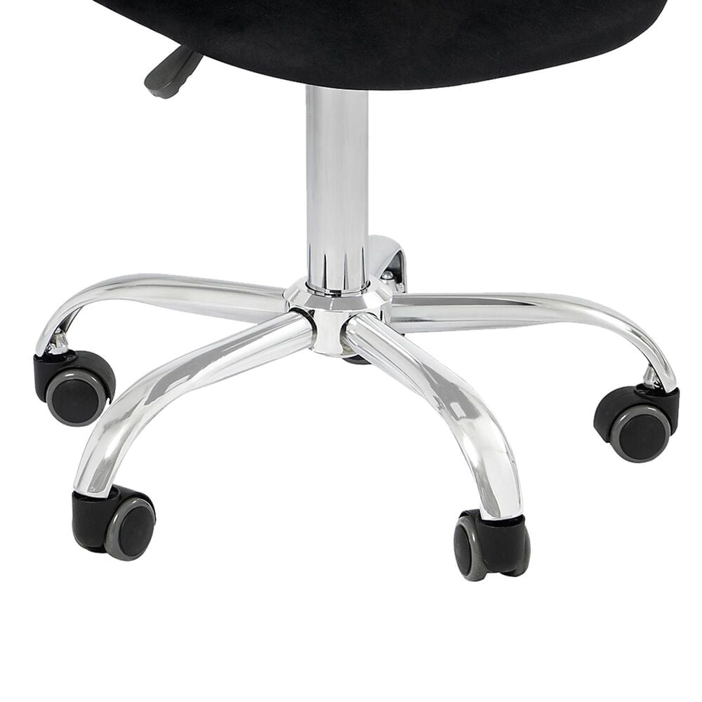 Impressions Vanity Heart Swivel Vanity Chair with Black Cushion in Matte Silver, , large