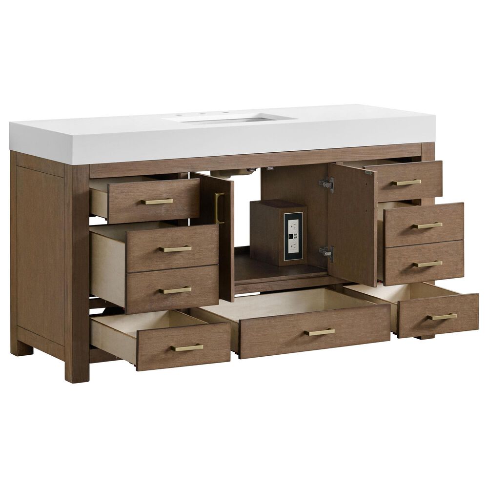 37B Alanya 60" Single Bathroom Vanity in Walnut Drift with White Composite Stone Top, , large