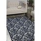 Nourison Damask DAS02 2"3" x 3"9" Ivory and Navy Area Rug, , large