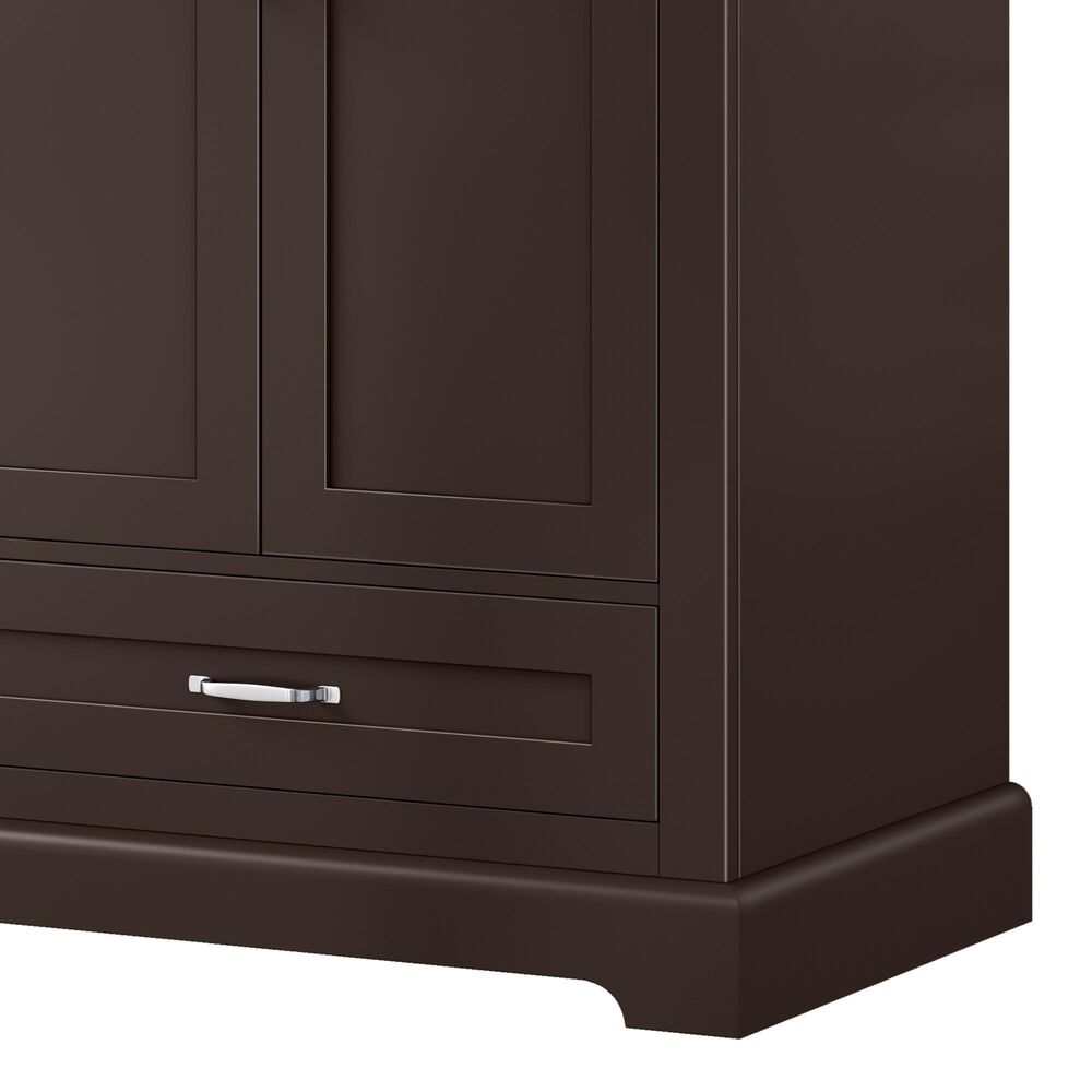 Lexora Home Dukes 72&quot; Double Bathroom Vanity in Espresso with 2 cm White Cultured Marble Top and Rectangular Sinks, , large